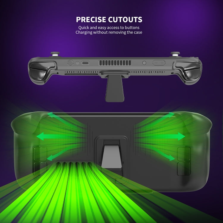 For Steam Deck JYS-SD012 Game Console All-inclusive Protective Case + Detachable Cover Set with Bracket(Black) by bashfashion