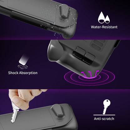 For Steam Deck JYS-SD012 Game Console All-inclusive Protective Case + Detachable Cover Set with Bracket(Black) by bashfashion