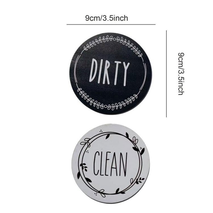 Dishwasher Round Magnet Clean Dirty Sign Double-Sided Dishwasher Magnet Cover(Gray Pink) by bashfashion