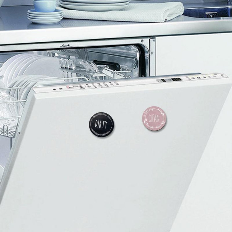 Dishwasher Round Magnet Clean Dirty Sign Double-Sided Dishwasher Magnet Cover(Red Green) by bashfashion