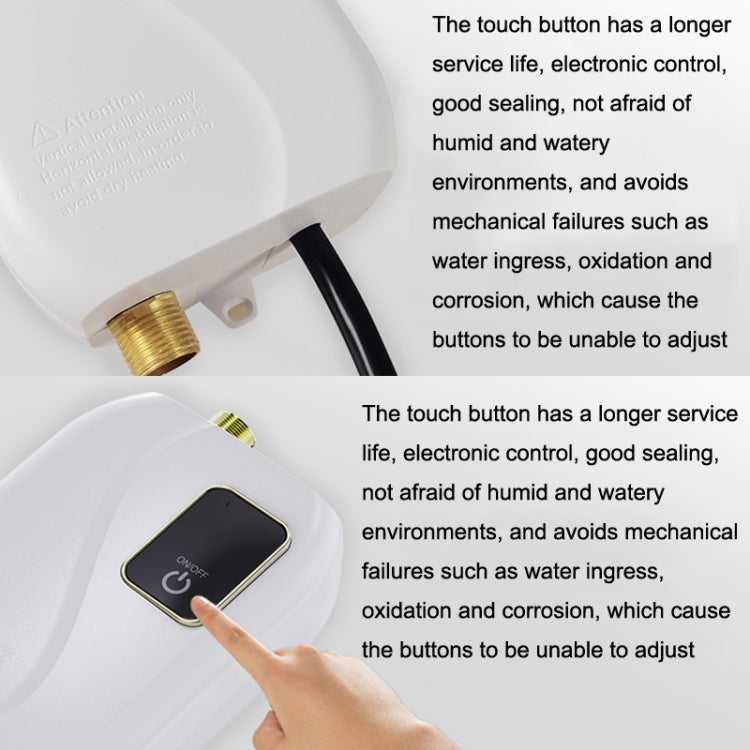 Instant Water Heater Mini Kitchen Quick Heater Household Hand Washing Water Heater EU Plug(Black) by bashfashion