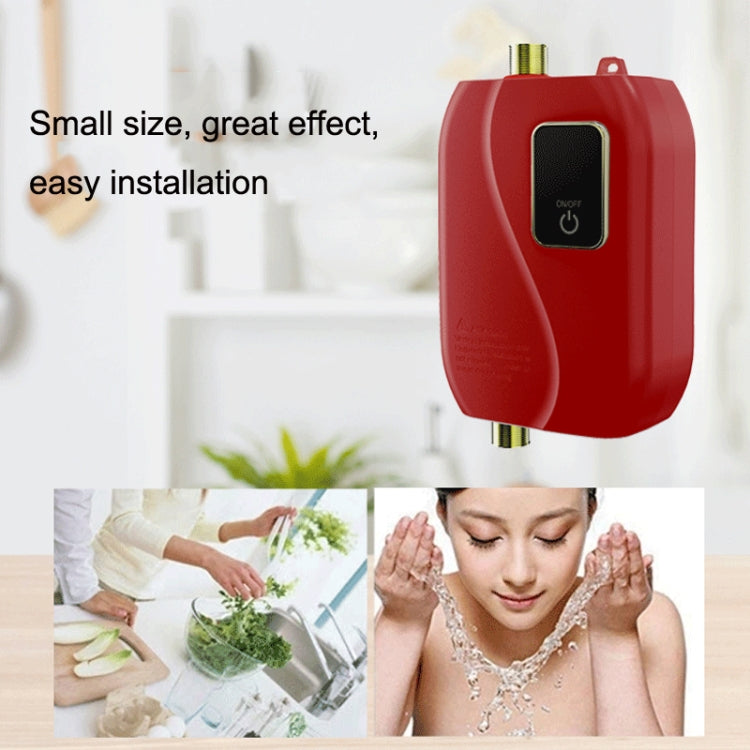 Instant Water Heater Mini Kitchen Quick Heater Household Hand Washing Water Heater EU Plug(Brick Red) by bashfashion