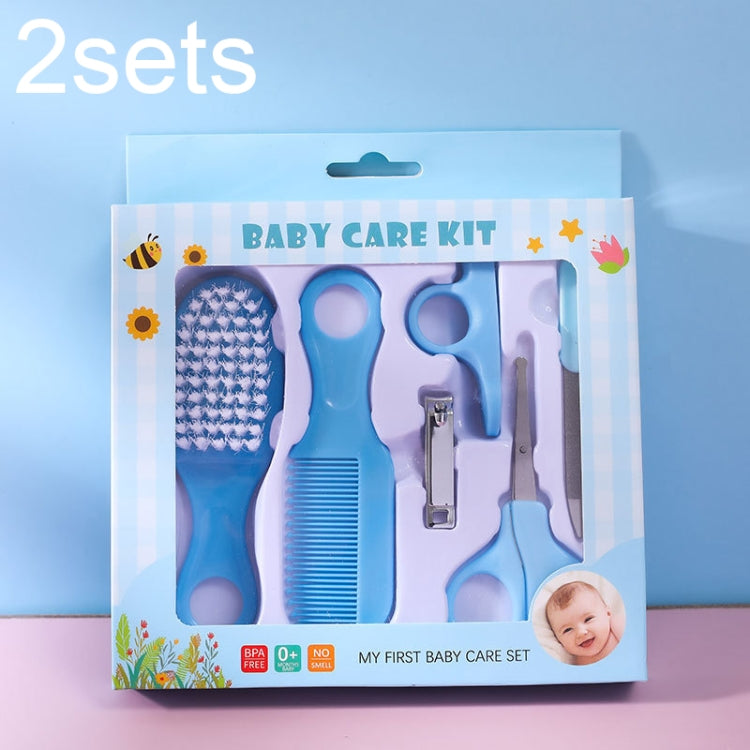 2sets 6 in 1 Baby Care Cleaning Kit Nail Scissors Combination Set, Color: Blue by bashfashion