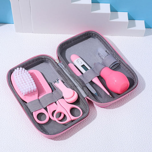 8 in 1 EVA Bag Baby Cleaning Care Set Baby Daily Cleaning Kit(Pink) by bashfashion