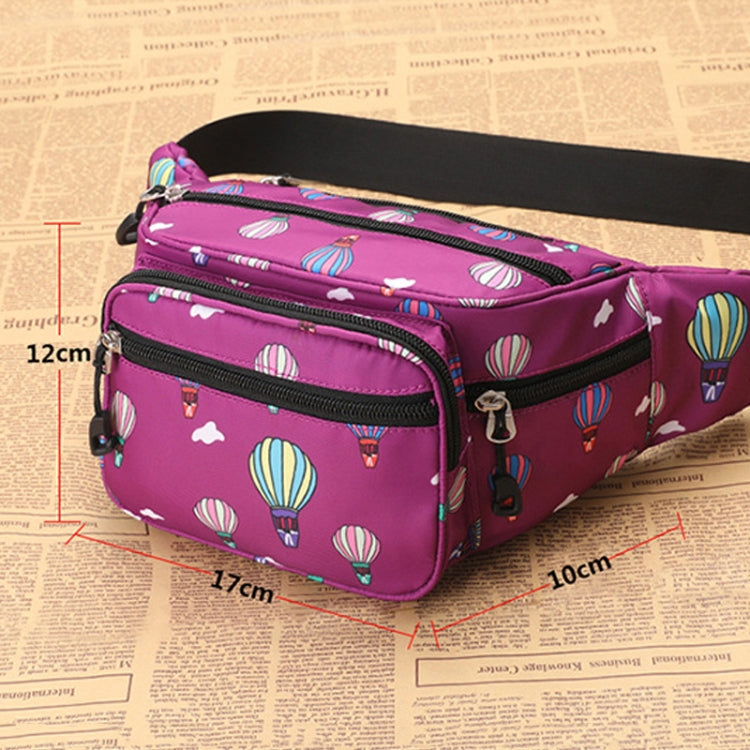 Y051 Women Summer Crossbody Waist Bag Large Capacity Cell Phone Bag(Flower Gray) by bashfashion