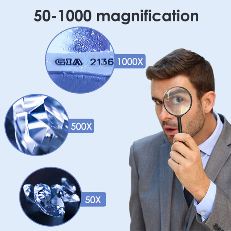 HJ1000 50-1000X 3000mAh Diamond Waist Code Microscope GIA Jewelry Waist Code Instrument by bashfashion