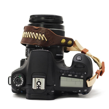 Zeku Retro Leather SLR Wristband Anti-drop Camera Wrist Strap without Camera(Coffee) by bashfashion