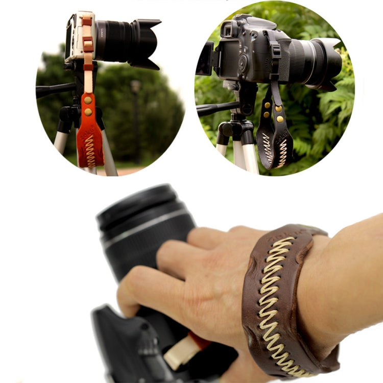 Zeku Retro Leather SLR Wristband Anti-drop Camera Wrist Strap without Camera(Blue) by bashfashion