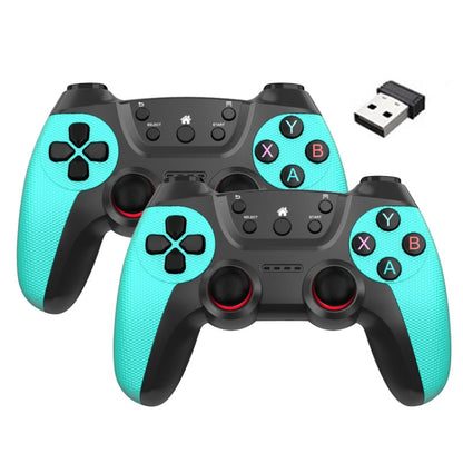 KM-029 2.4G One for Two Doubles Wireless Controller Support PC / Linux / Android / TVbox(Mint Green) by bashfashion
