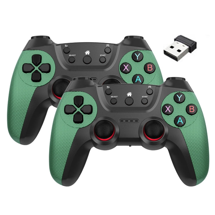 KM-029 2.4G One for Two Doubles Wireless Controller Support PC / Linux / Android / TVbox(Cangling Green) by bashfashion