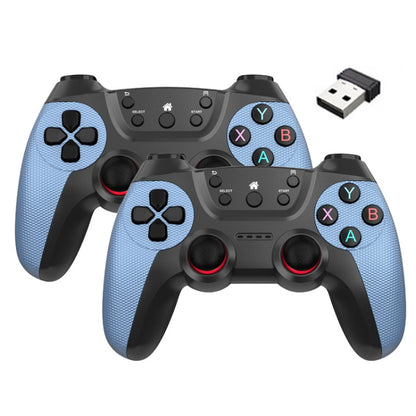 KM-029 2.4G One for Two Doubles Wireless Controller Support PC / Linux / Android / TVbox(Mountain Blue) by bashfashion