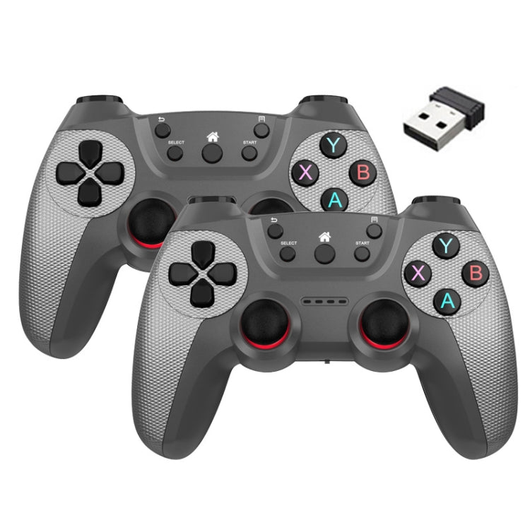 KM-029 2.4G One for Two Doubles Wireless Controller Support PC / Linux / Android / TVbox(Elegant Silver) by bashfashion