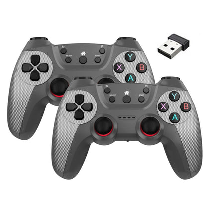 KM-029 2.4G One for Two Doubles Wireless Controller Support PC / Linux / Android / TVbox(Elegant Silver) by bashfashion