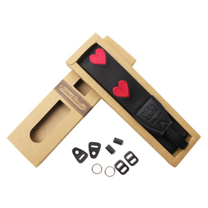 Embroidered Heart Pattern SLR Camera Strap Mirrorless Camera Love Lanyard(Girl Heart-A-Metal Ring) by bashfashion