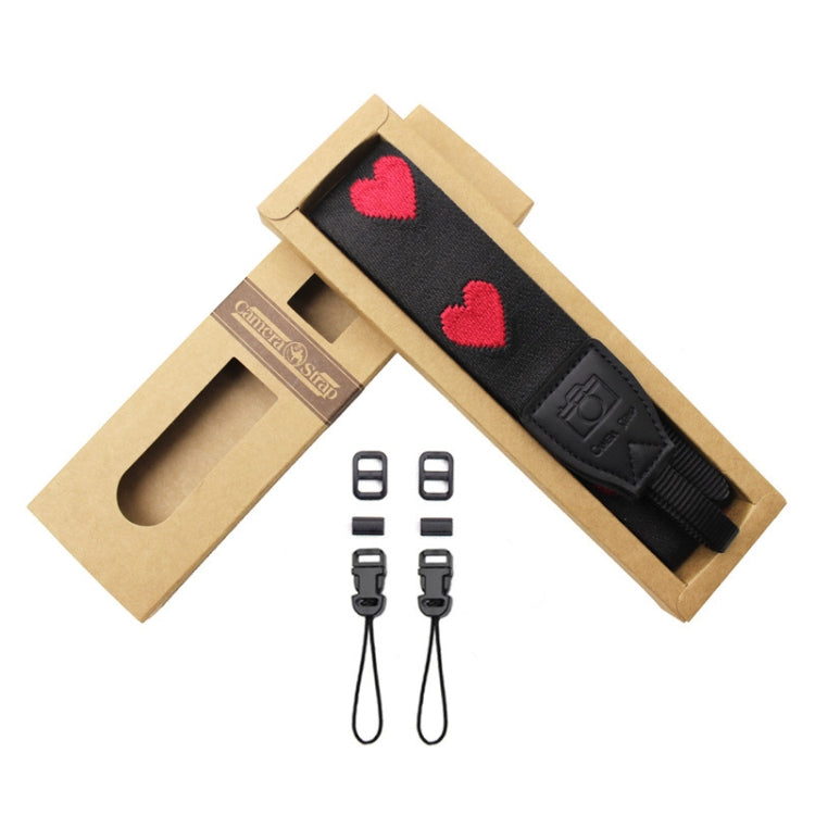 Embroidered Heart Pattern SLR Camera Strap Mirrorless Camera Love Lanyard(Girl Heart-B-Transfer) by bashfashion