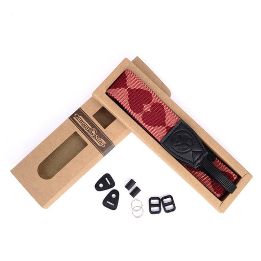 Embroidered Heart Pattern SLR Camera Strap Mirrorless Camera Love Lanyard(Classic 08-A-Metal Ring) by bashfashion