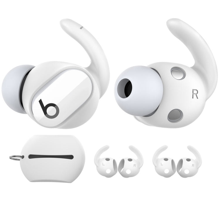 For Beats Studio Buds AhaStyle PT172 Earphone Silicone Ear Caps, Style: Earcap x 3+Case (White) by AhaStyle