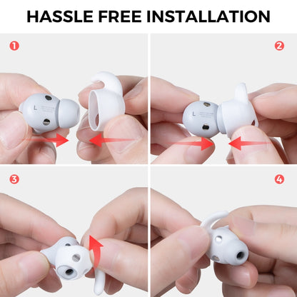 For Beats Studio Buds AhaStyle PT172 Earphone Silicone Ear Caps, Style: Earcap x 3+Case (White) by AhaStyle