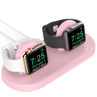 For Apple Watch / Earphone AhaStyle PT116 Universal Plastic Stand Dual Charging Storage Base(Pink) by AhaStyle