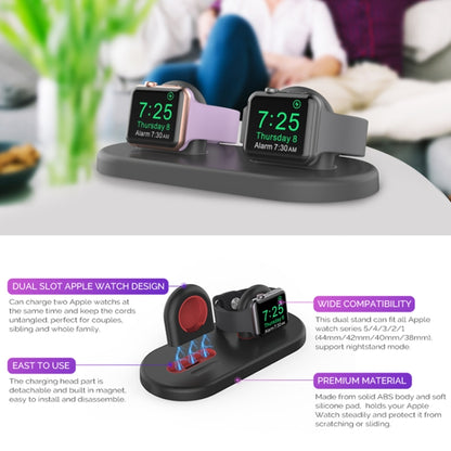 For Apple Watch / Earphone AhaStyle PT116 Universal Plastic Stand Dual Charging Storage Base(Pink) by AhaStyle