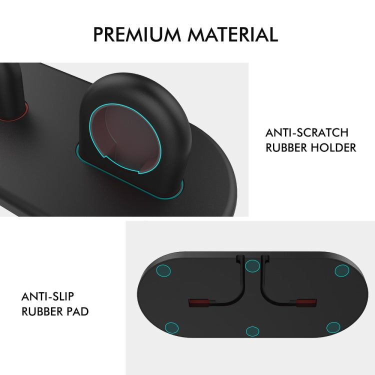 For Apple Watch / Earphone AhaStyle PT116 Universal Plastic Stand Dual Charging Storage Base(Pink) by AhaStyle