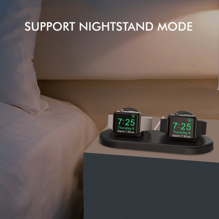 For Apple Watch / Earphone AhaStyle PT116 Universal Plastic Stand Dual Charging Storage Base(Pink) by AhaStyle