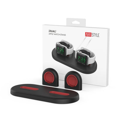 For Apple Watch / Earphone AhaStyle PT116 Universal Plastic Stand Dual Charging Storage Base(White) by AhaStyle