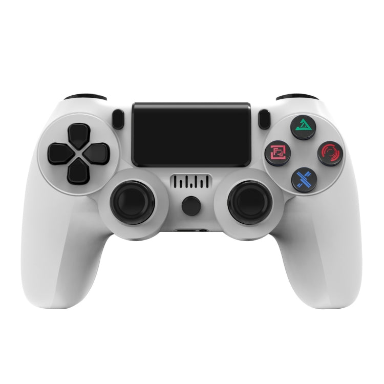 For PS4 Wireless Bluetooth Game Controller With Light Strip Dual Vibration Game Handle(White) by bashfashion