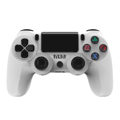 For PS4 Wireless Bluetooth Game Controller With Light Strip Dual Vibration Game Handle(White) by bashfashion