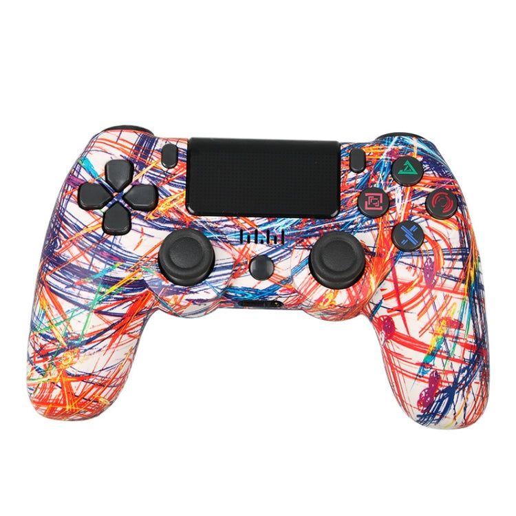 For PS4 Wireless Bluetooth Game Controller With Light Strip Dual Vibration Game Handle(Line) by bashfashion