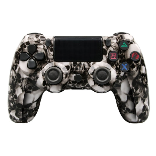 For PS4 Wireless Bluetooth Game Controller With Light Strip Dual Vibration Game Handle(Skeleton) by bashfashion