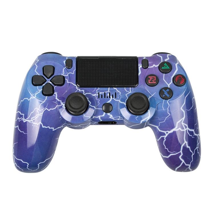 For PS4 Wireless Bluetooth Game Controller With Light Strip Dual Vibration Game Handle(Lightning) by bashfashion
