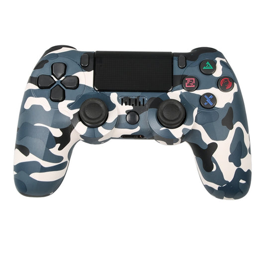 For PS4 Wireless Bluetooth Game Controller With Light Strip Dual Vibration Game Handle(Camouflage Blue) by bashfashion