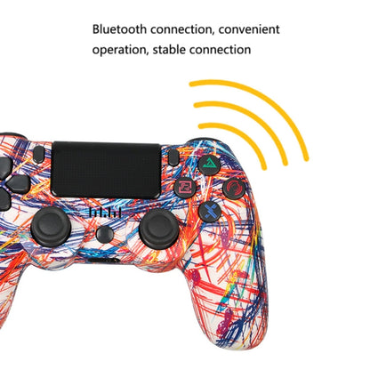 For PS4 Wireless Bluetooth Game Controller With Light Strip Dual Vibration Game Handle(Camouflage Blue) by bashfashion
