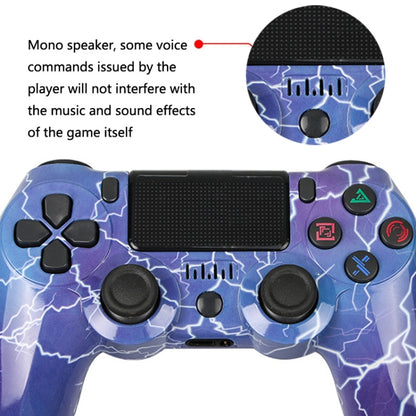 For PS4 Wireless Bluetooth Game Controller With Light Strip Dual Vibration Game Handle(Camouflage Blue) by bashfashion