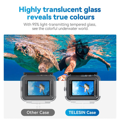For GoPro Hero11 Black / HERO10 Black / HERO9 Black TELESIN Waterproof Case Full Scene Anti-Fog Underwater Diving Housing by TELESIN