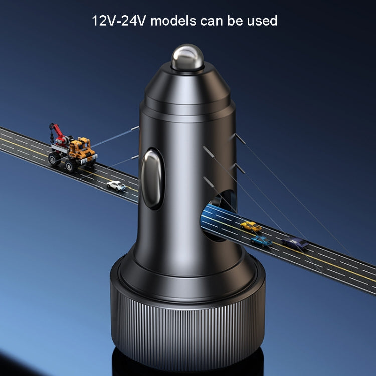 Yesido Y50 Car USB3.0 Fast Charger 30W Aluminum Alloy PD Fast Charging(Black) by Yesido