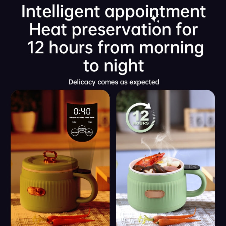 MC12B Small Multi-Functional Home Dormitory Instant Noodles Cooking Pot Non-Stick Electric Hot Pot US Plug(Matcha Green) by bashfashion