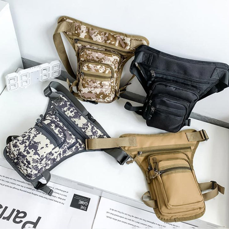 Outdoor Motorcycle Riding Waist And Leg Bag Man Multi Compartment Waist Pack(Camouflage Gray) by bashfashion