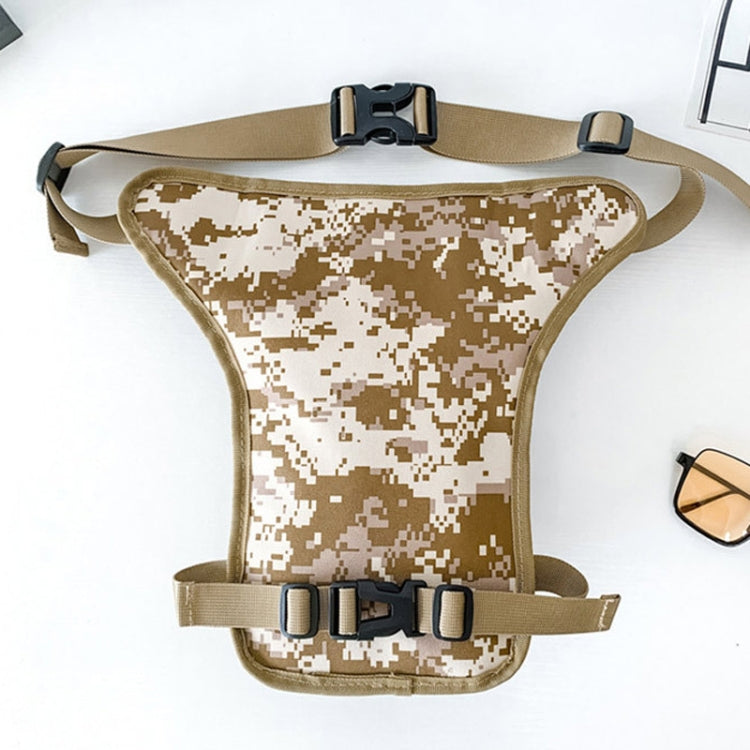 Outdoor Motorcycle Riding Waist And Leg Bag Man Multi Compartment Waist Pack(Camouflage Khaki) by bashfashion