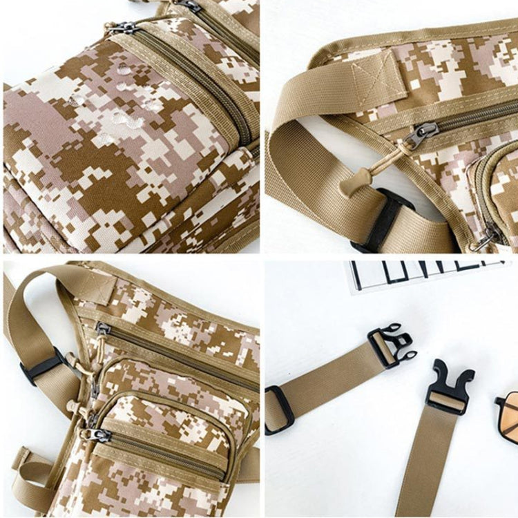 Outdoor Motorcycle Riding Waist And Leg Bag Man Multi Compartment Waist Pack(Camouflage Khaki) by bashfashion