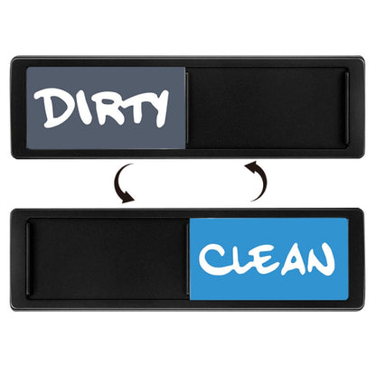 Dishwasher Magnet Clean Dirty Sign Double-Sided Refrigerator Magnet(Black-Blue Gray) by bashfashion