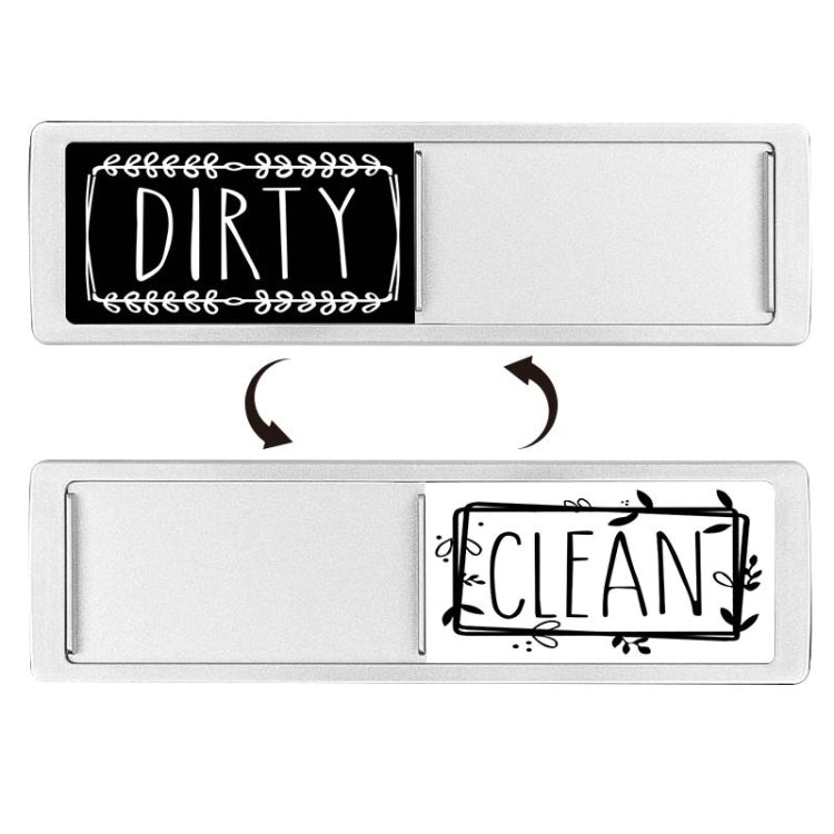 Dishwasher Magnet Clean Dirty Sign Double-Sided Refrigerator Magnet(Silver-Black and White) by bashfashion