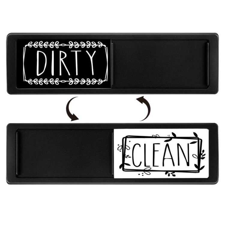 Dishwasher Magnet Clean Dirty Sign Double-Sided Refrigerator Magnet(Black-Black and White) by bashfashion