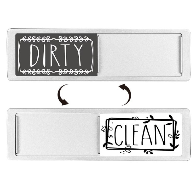 Dishwasher Magnet Clean Dirty Sign Double-Sided Refrigerator Magnet(Silver Gray White) by bashfashion