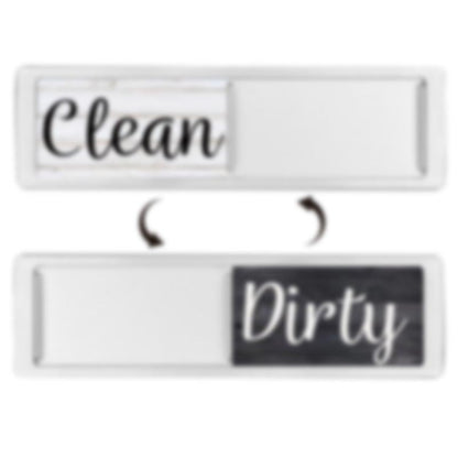 Dishwasher Magnet Clean Dirty Sign Double-Sided Refrigerator Magnet(Silver Wood Grain) by bashfashion
