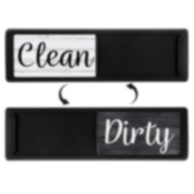 Dishwasher Magnet Clean Dirty Sign Double-Sided Refrigerator Magnet(Black Wood Grain) by bashfashion