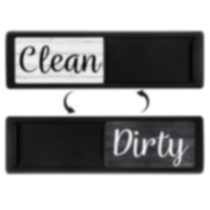 Dishwasher Magnet Clean Dirty Sign Double-Sided Refrigerator Magnet(Black Wood Grain) by bashfashion