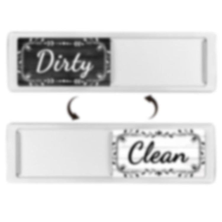 Dishwasher Magnet Clean Dirty Sign Double-Sided Refrigerator Magnet(Silver Wood Grain Lace) by bashfashion