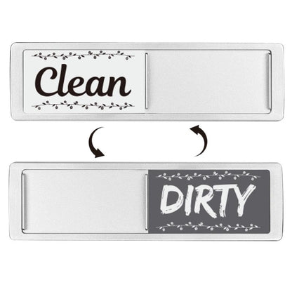 Dishwasher Magnet Clean Dirty Sign Double-Sided Refrigerator Magnet(Silver Lace White Gray) by bashfashion